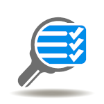 Icon of a checklist with a checkmark indicating integrated quality control in aerospace manufacturing.